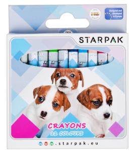 Opakowanie Kredki woskowe 12 kolorów Pieski