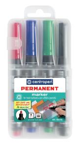 Opakowanie Marker Centropen Permanent dry safe ink 8510 mix 4 kolory k/o niewysychający