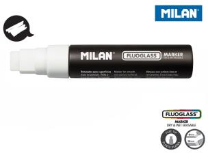 Opakowanie Marker do szyb Milan fluoglass biały, szeroki, 15 mm