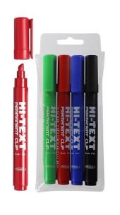 Opakowanie Marker permanentny Clip 4 kol HI-TEXT