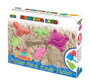 Opakowanie Piasek kinetyczny 1kg z foremkami i narzędziami
