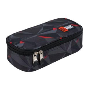 Opakowanie Piórnik saszetka usztywniona z wewnętrzną klapką PC2 Czarna abstrakcja 3D