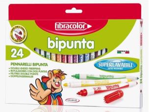 Opakowanie Pisaki Bipunta Double Point 24 kol FIBRACOLOR