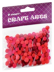 Opakowanie Pompony kolorowe czerwone 120szt FANDY