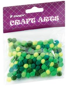 Opakowanie Pompony kolorowe zielone 120szt FANDY