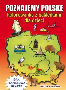 Okładka książki Poznajemy Polskę Kolorowanka z naklejkami dla dzieci