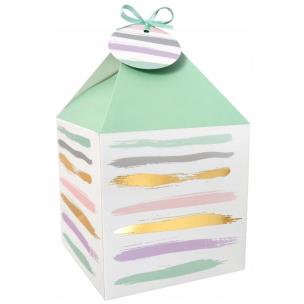 Opakowanie Pudełko na prezenty 11x11 pastelowo-złote 4szt