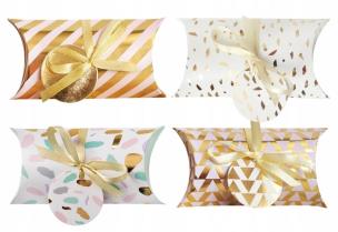 Opakowanie Pudełko na prezenty 15x7 pastelowo-złote 8szt