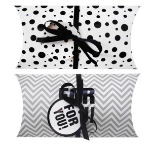 Opakowanie Pudełko na prezenty 22x10 biało-czarne 2szt