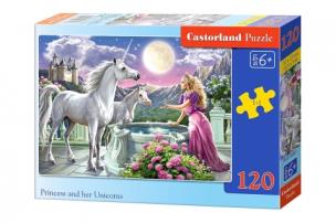 Opakowanie Puzzle 120 Princess and her Unicorns CASTOR