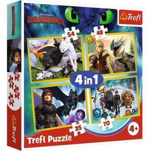 Opakowanie Puzzle 4w1 Jak wytresować Smoka TREFL