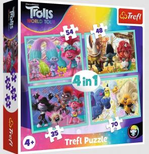 Opakowanie Puzzle 4w1 Trasa koncertowa Trolli TREFL