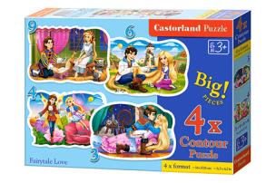 Opakowanie PUZZLE 4x1 KONTUROWE 3-4-6-9 Fairytale Love