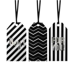 Opakowanie Tagi prezentowe biało-czarne 6szt