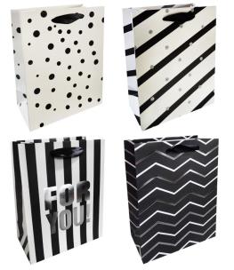 Opakowanie Torba prezentowa 18x23 biało-czarna