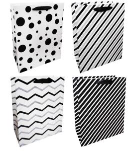 Opakowanie Torba prezentowa 26x32 czarno-biała