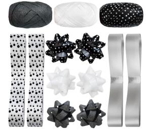 Opakowanie Zestaw do pakowania z rozetkami biało-czarny