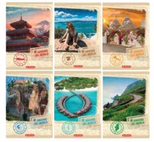 Opakowanie Zeszyt A5/60K kratka Around the World (5szt)