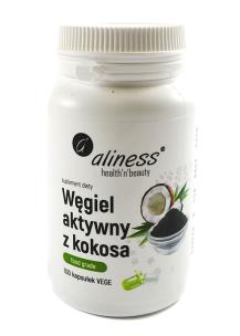 Zdjęcie produktu Aliness Węgiel aktywny z kokosa 300mg 100 kaps 