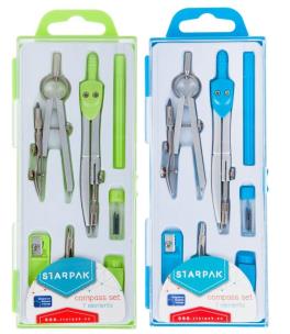 Opakowanie Cyrkiel metalowy + zestaw kreślarski 7el.