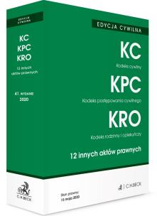 Okładka książki EDYCJA CYWILNA. Kodeks cywilny. Kodeks postępowania cywilnego. Kodeks rodzinny i opiekuńczy. 12 innych aktów prawnych (Stan prawny: 15 maja 2020 r) (wyd.41)