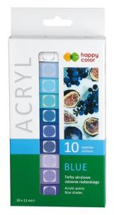 Opakowanie Farba akrylowa 12ml 10 kol niebieski HAPPY COLOR