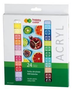 Farba akrylowa 12ml 24 kolory HAPPY COLOR. Wydawca: GDD. Multiszop.pl Opakowanie Farba akrylowa 12ml 24 kolory HAPPY COLOR