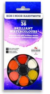 Opakowanie Farby akwarelowe Brilliant 36 kolory okrągłe