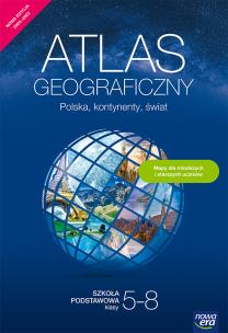 Okładka książki Geografia atlas polska kontynenty świat klasy 5-8 szkoła podstawowa 66850