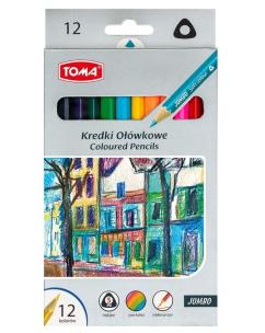 Opakowanie Kredki ołówkowe trójkątne Jumbo 12 kolorów TOMA
