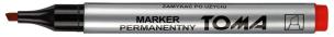 Opakowanie Marker permanentny ścięty czerwony (10szt) TOMA