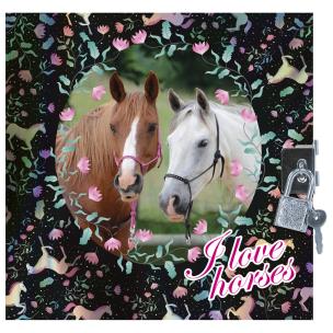 Opakowanie Pamiętnik metalizowany z kłódką Konie 20