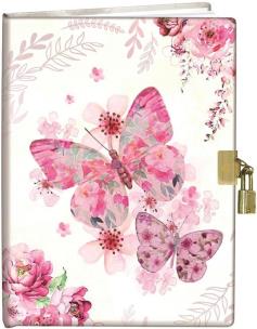 Opakowanie Pamiętnik z kłódką 13x18cm Motylki