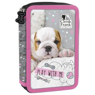 Opakowanie Piórnik Derform dwukomorowy z wyposażeniem cleo i frank PWDCF23