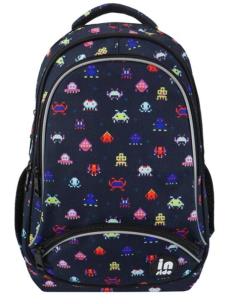 Okładka książki Plecak trzykomorowy granatowy Piksele