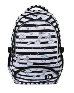 Okładka książki Plecak trzykomorowy pasy tęcza Jednorożec