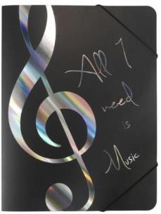 Opakowanie Teczka- All I Need Is Music srebrna