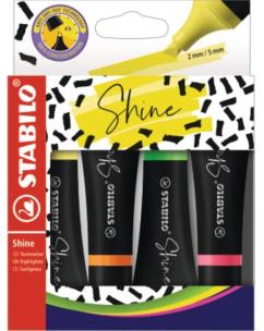 Opakowanie Zakreślacz Shine etui 4 kolory STABILO
