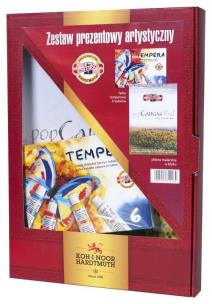 Opakowanie Zestaw do malowania farby tempery + płótno A4