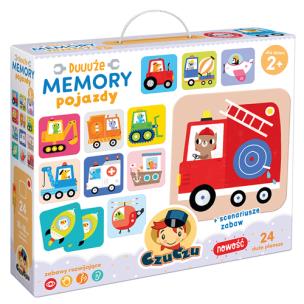 Duuuże memory Pojazdy. Wydawca: Bright Junior Media Justyna Han. Multiszop.pl Opakowanie Duuuże memory Pojazdy