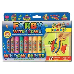 Opakowanie Farby witrażowe 10,5ml 11 kolorów + konturowa