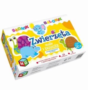 Gra planszowa Zwierzęta duże i małe - Słonik balonik. Wydawca: MULTIGRA. Multiszop.pl Opakowanie Gra planszowa Zwierzęta duże i małe - Słonik balonik