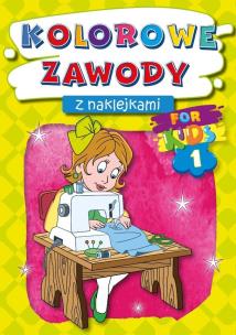 Okładka książki Koloroew zawody z naklejkami. For kids 1