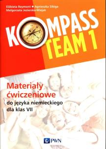 Okładka książki Kompass Team 1 Materiały ćwiczeniowe do języka niemieckiego dla klas 7