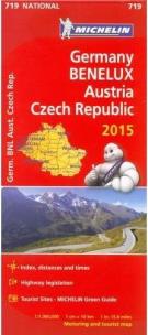 Okładka książki Niemcy, Benelux, Austria, Czechy / Germany, Benelux 2015. Mapa Michelin