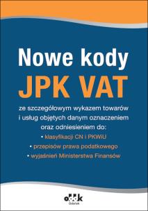 Okładka książki Nowe kody JPK VAT