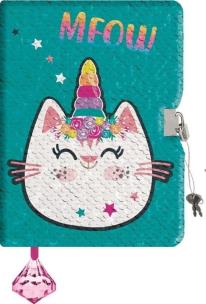 Opakowanie Pamiętnik z kłódką A5/96K Cekiny Catcorn