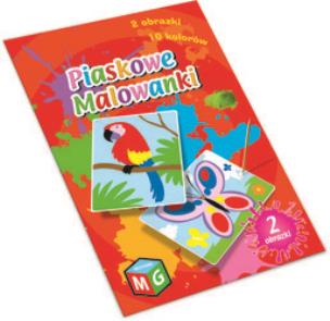 Piaskowe malowanki - motyl i papuga. Wydawca: MULTIGRA. Multiszop.pl Opakowanie Piaskowe malowanki - motyl i papuga