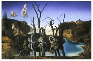 Opakowanie Puzzle 1000 Salvador Dali - Łabędzie odbijające...