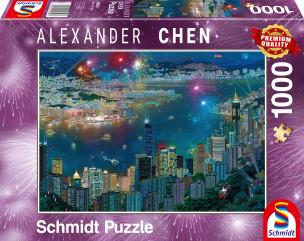 Opakowanie Puzzle PQ 1000 Fajerwerki nad Hongkongiem G3